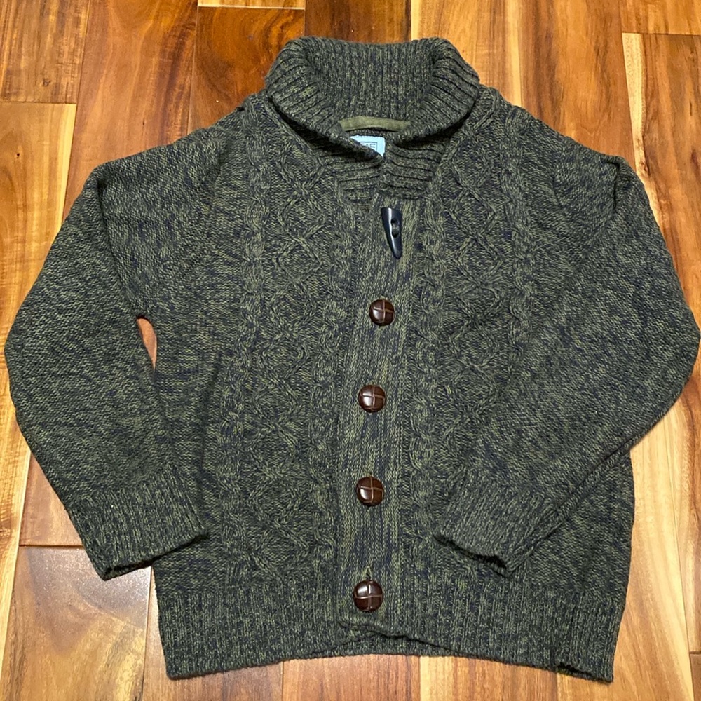 Boy’s Size 4/5 Grandpa-style Cowl-neck Button-up 100% Cotton Cardigan- Like new!